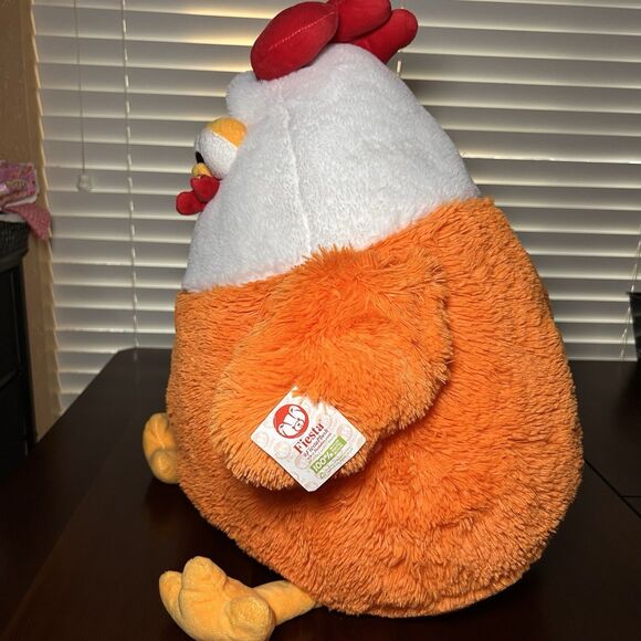 Fiesta 20” Chicken Rooster Plush Animal Toy Orange White Round Soft Pillow NWT - Picture 2 of 10